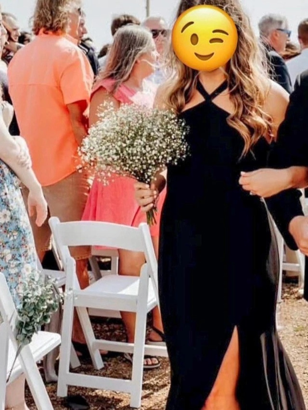 Azazie Rue Bridesmaid Dress Black Maxi Size Small